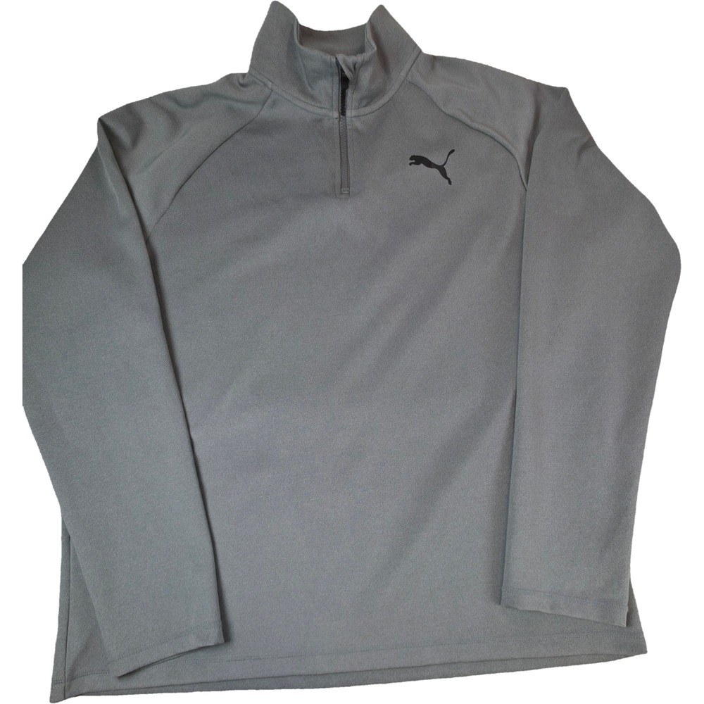 Puma Quarter-Zip Pullover Mens XXL Gray Active Mock Neck 854549-02 Excellent